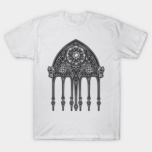 Black Gothic Cathedral Window T-Shirt